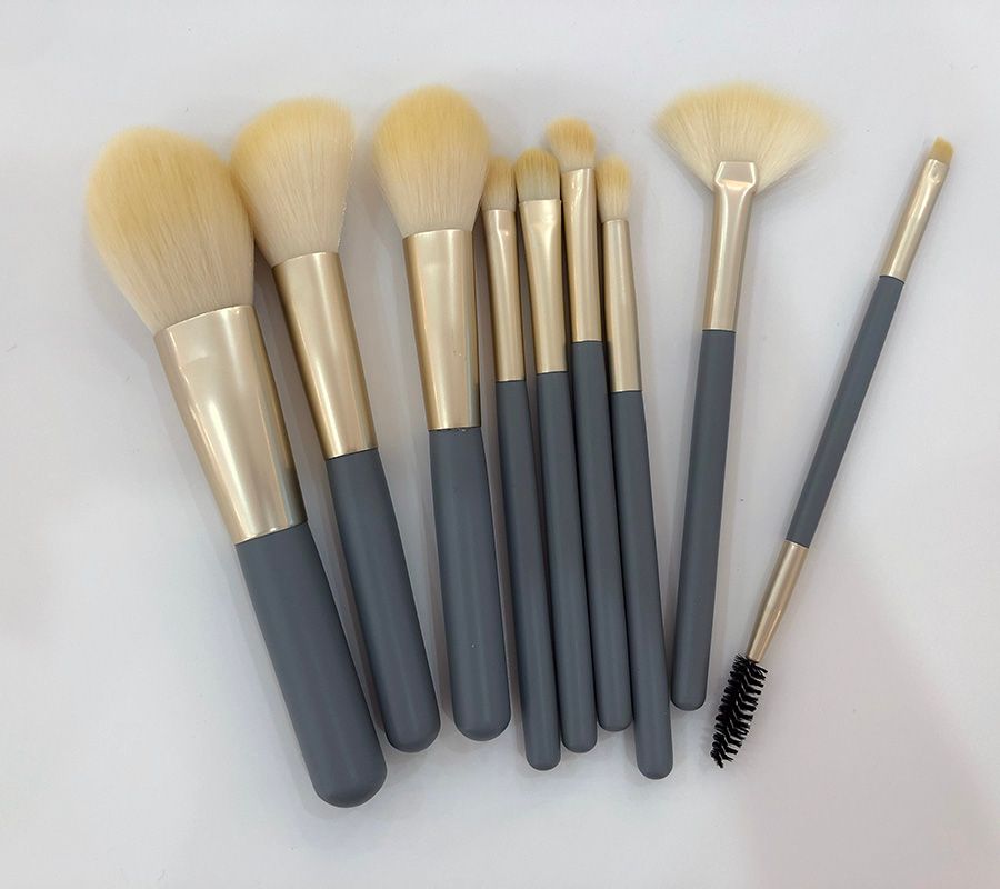 9 simple makeup set brushes in four colors, practical for beginners, easy to carry, soft bristles pic 13