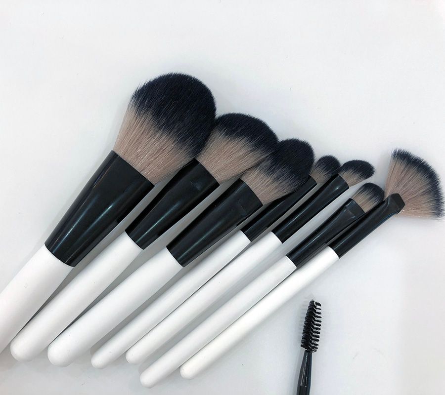 9 simple makeup set brushes in four colors, practical for beginners, easy to carry, soft bristles pic 15