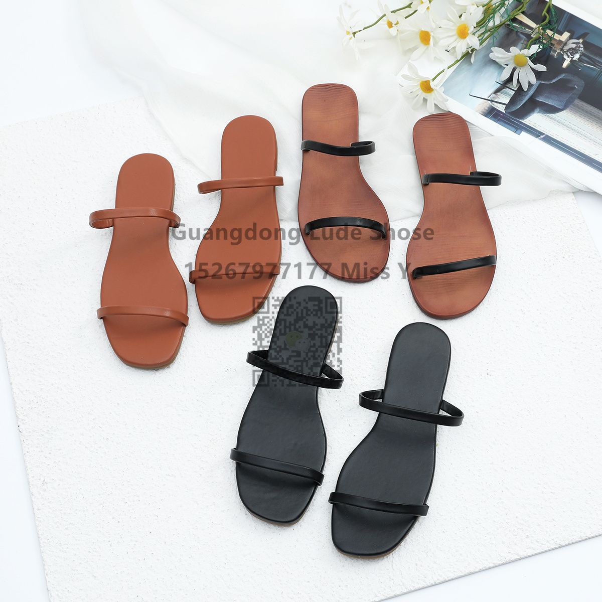 2022 New Slippers For Women Guangzhou Women's Shoes Craft Shoes Sandals For Women Fashion Simple Soft Sole Slippers Flat Sandals full figure