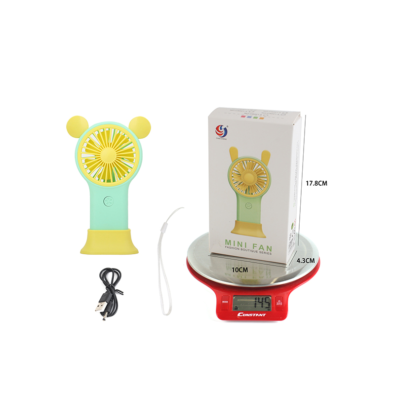 New cute cartoon mouse mini fan, office desktop cartoon handheld charging fan, student gift making L Specification image