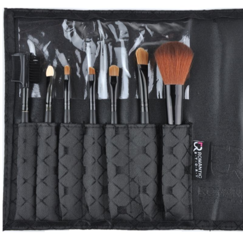 Factory direct sales Romance 7-piece makeup brush set, portable travel makeup brush set, multi-color and multi-pattern mixed color pic 3