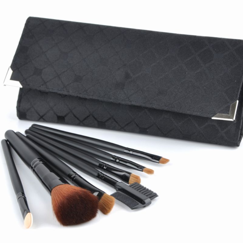 Factory direct sales Romance 7-piece makeup brush set, portable travel makeup brush set, multi-color and multi-pattern mixed color Specification image