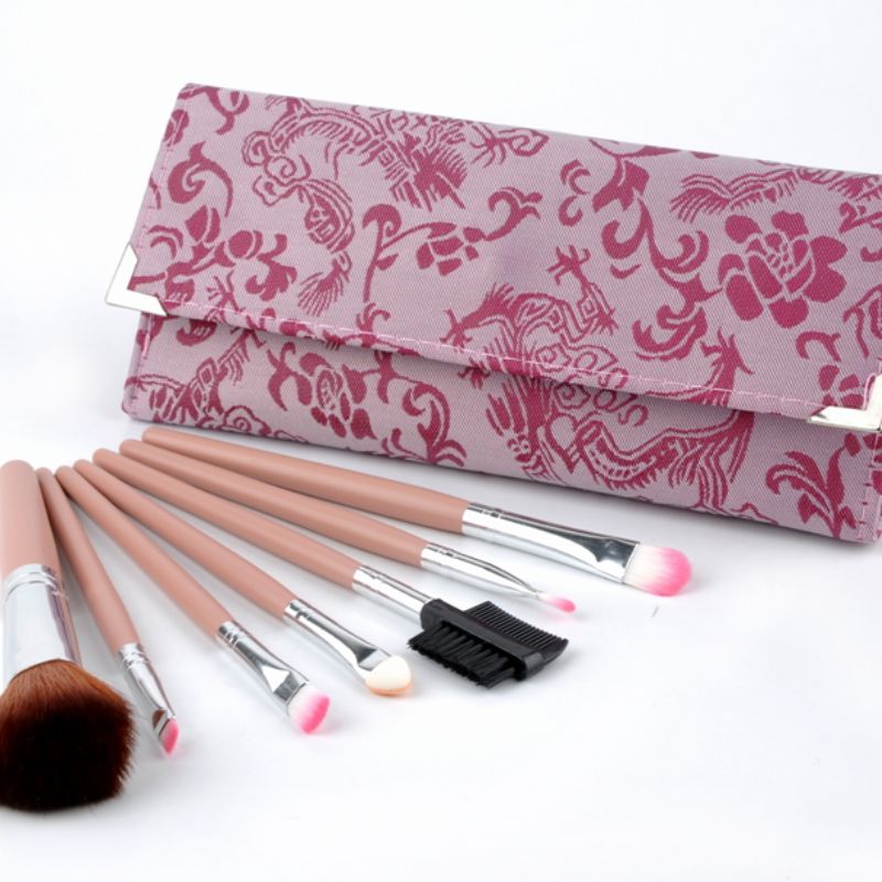 Factory direct sales Romance 7-piece makeup brush set, portable travel makeup brush set, multi-color and multi-pattern mixed color pic 8