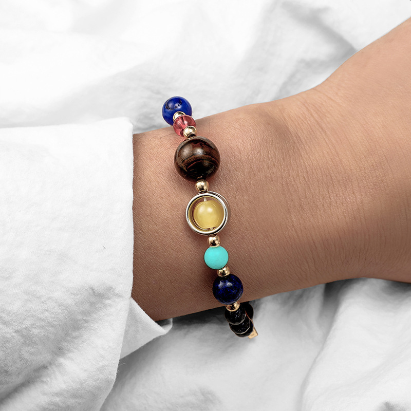 The New Solar system planet series modeling Bracelet Beaded jewelry bracelets for women fashion Natural stone beads bracelet thumbnail