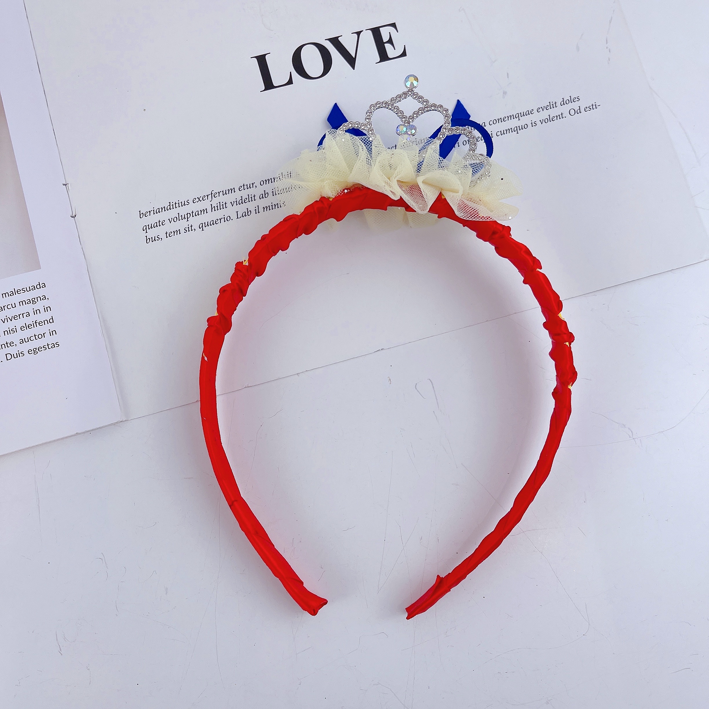 Snow White - Ruffled colorful Diamond Crown Hairband pic 1