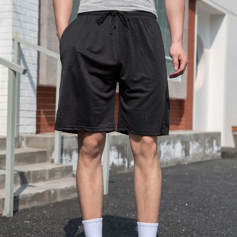 冰丝休闲短裤男夏季薄款运动五分裤外穿透气沙滩裤