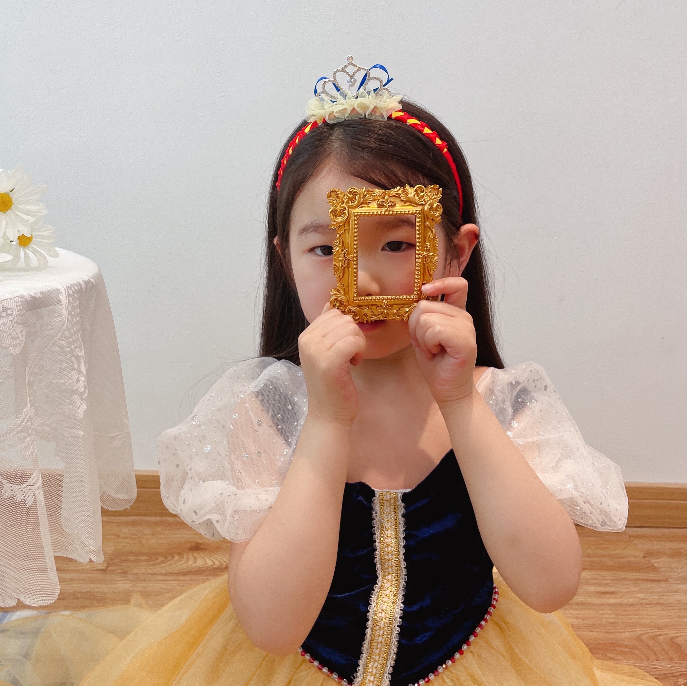 Snow White - Ruffled colorful Diamond Crown Hairband pic 2
