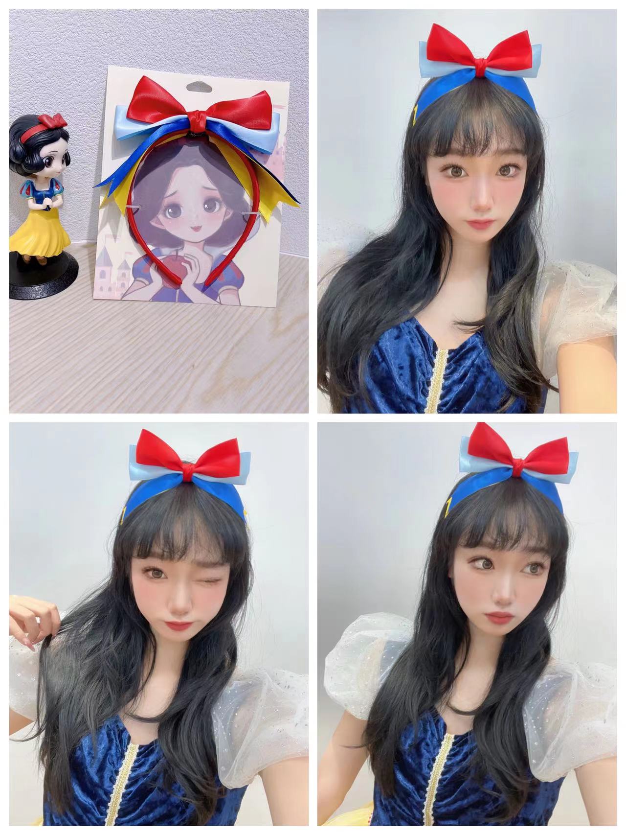 Snow White - Double Knot swallow-tail fork Headband pic 2