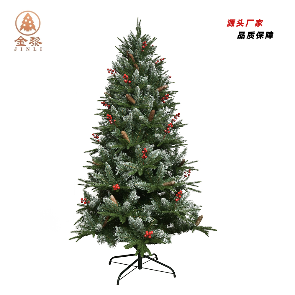 E1760h white PE mixed Christmas tree with pine and red fruit thumbnail