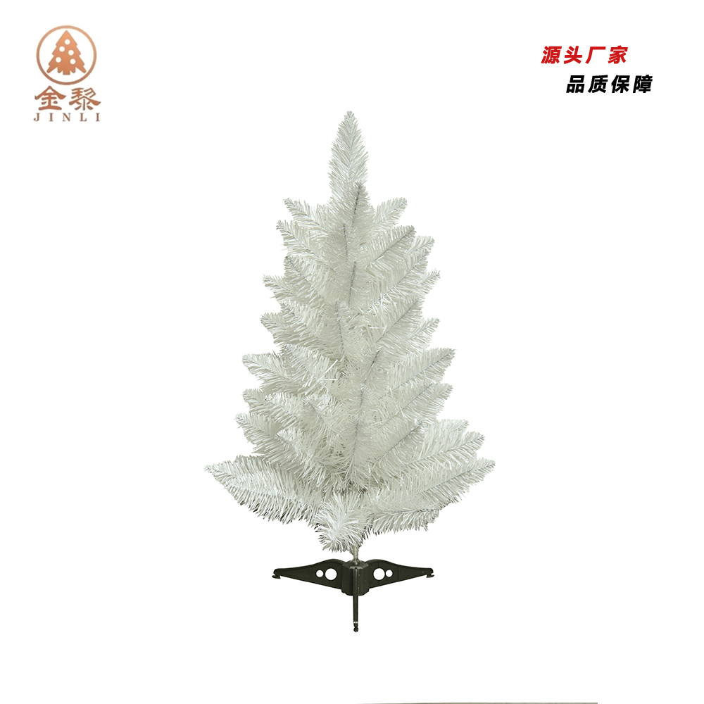 60cm 75tips white PVC ordinary leaf Christmas tree thumbnail