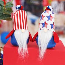 跨境美国日五角星鲁道夫独立日装饰侏儒扎帽无脸老人摆件玩具