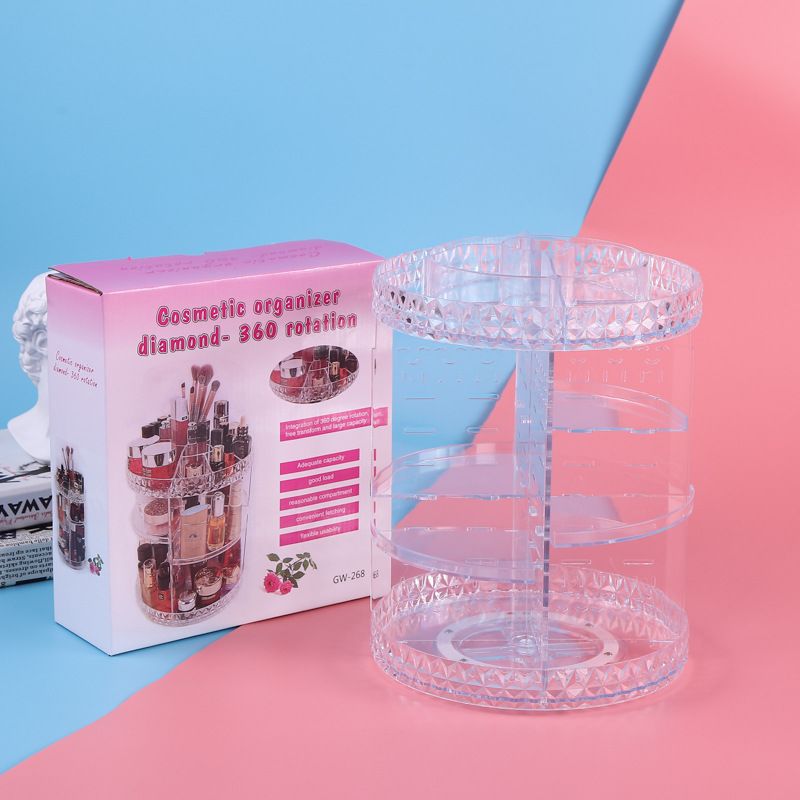 Rotating makeup rack for foreign trade