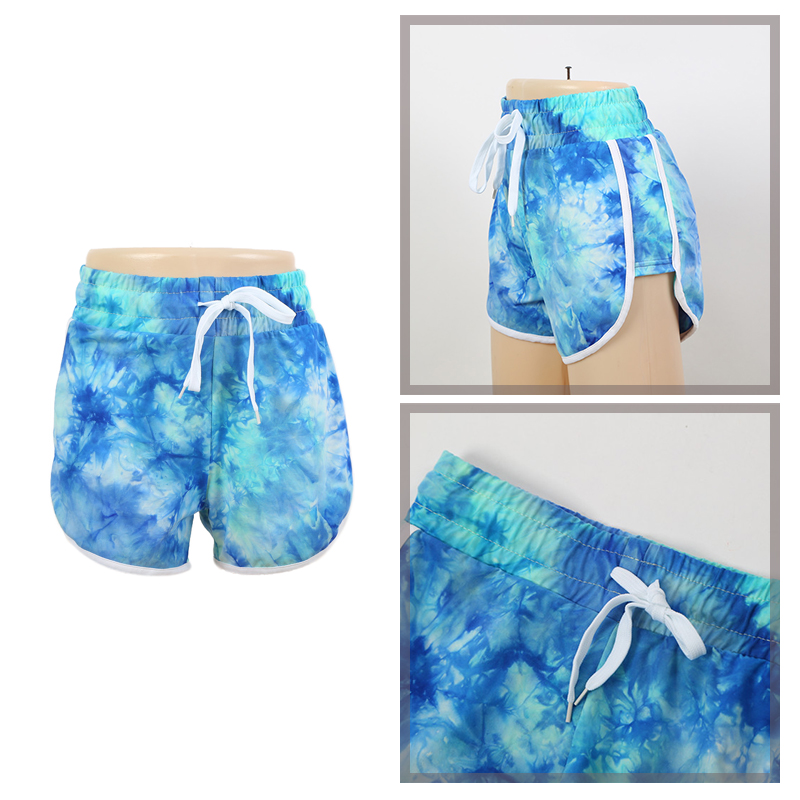 Tie-dye sports pants girls loose high waist sports shorts running wide leg pants student hot pants casual home pajama pants thumbnail