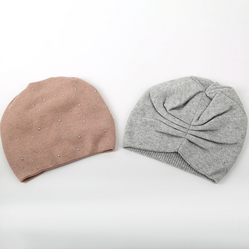 RAINBOW All-match trendy wool perm pearl wrinkle hat thumbnail