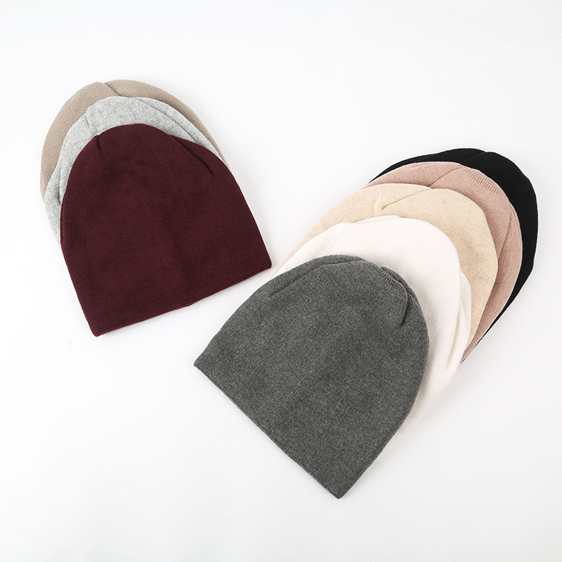 Pile hat Wool men's and women's curling monochrome fashion pullover hat Spring and autumn outdoor warm windproof women's    pullover hat Double layer casual hat pile hat thumbnail