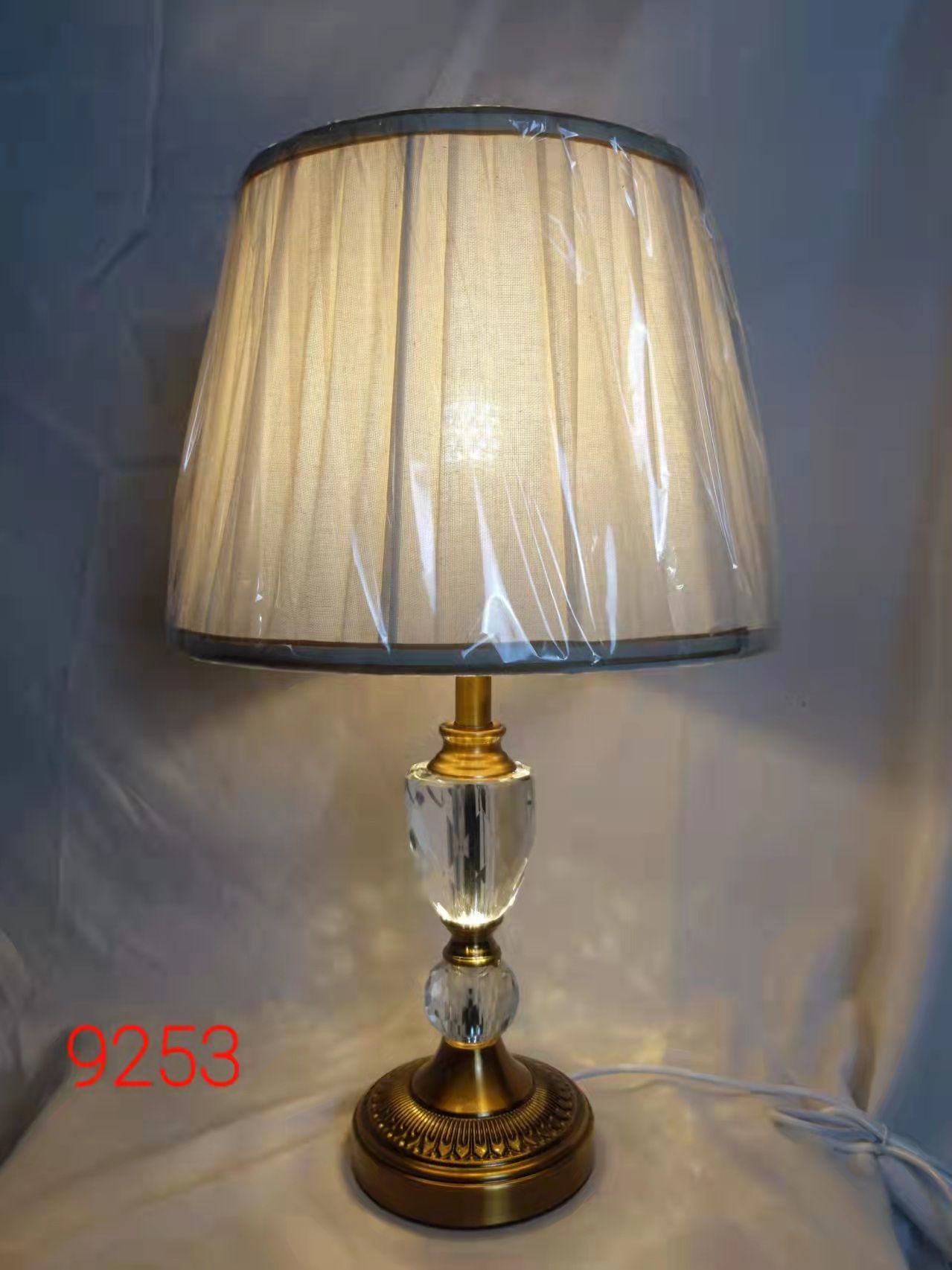 European-style crystal table lamp with a night light pic 5