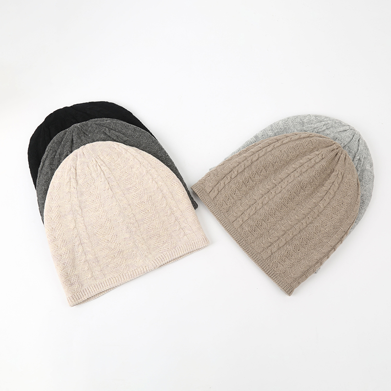 Knitted hat Wool hat for men and women double woollen hat winter double woollen hat autumn and winter wool knitted hat couple's hat Wool double casual hat thumbnail