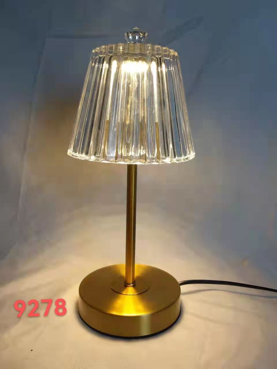A glass crystal desk lamp with a night light pic 5