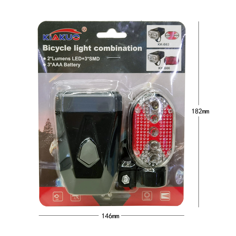 KK-B63 Bicycle headlight and Taillight Set: Bicycle lighting, Riding headlight and warning light details Picture