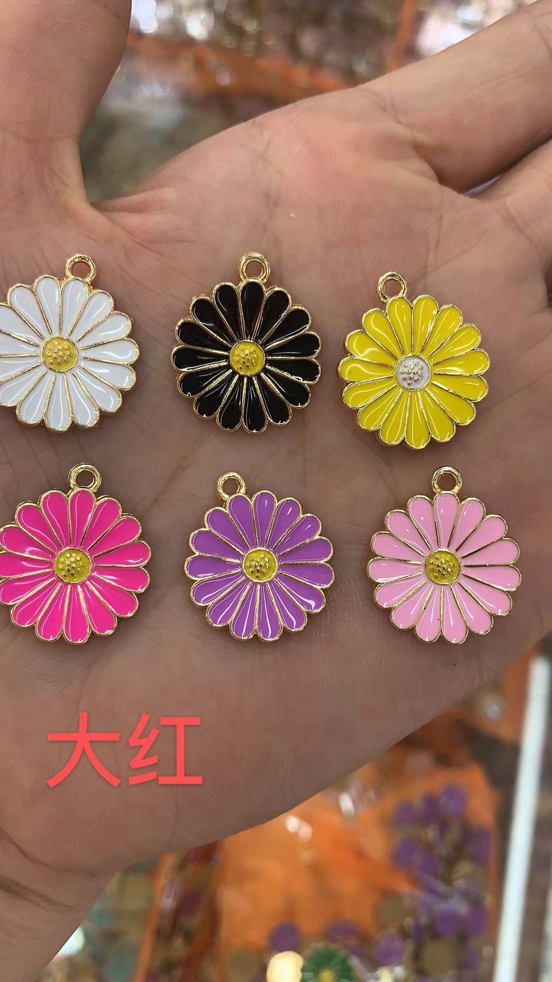 Best-selling duck-shaped jewelry accessories, alloy accessories, white claw accessories, bright color accessories, alloy sixteen-petal flower 2