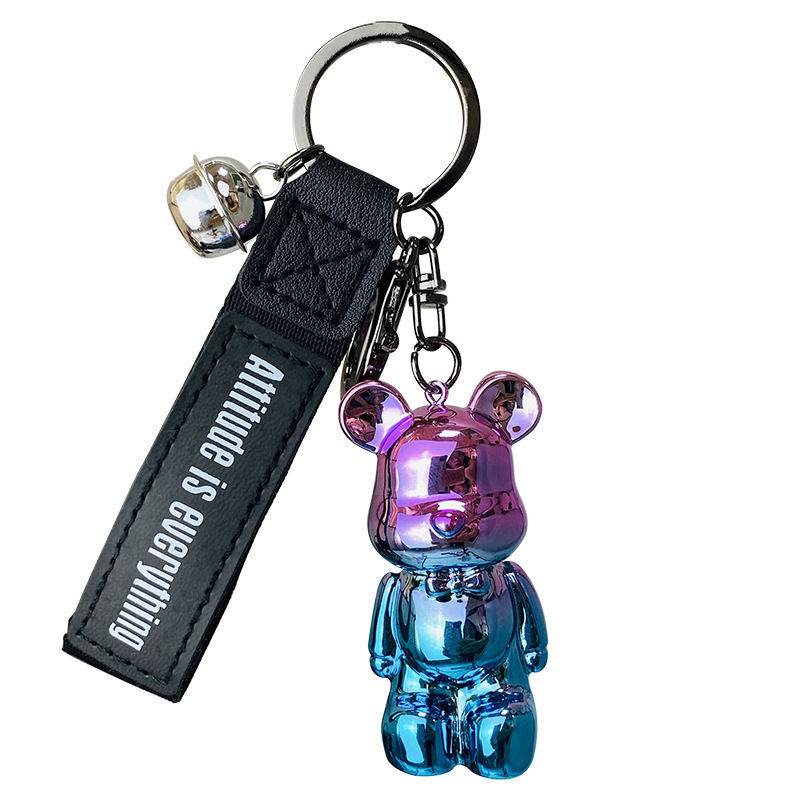 Bear plus leather rope plus bell three-piece set