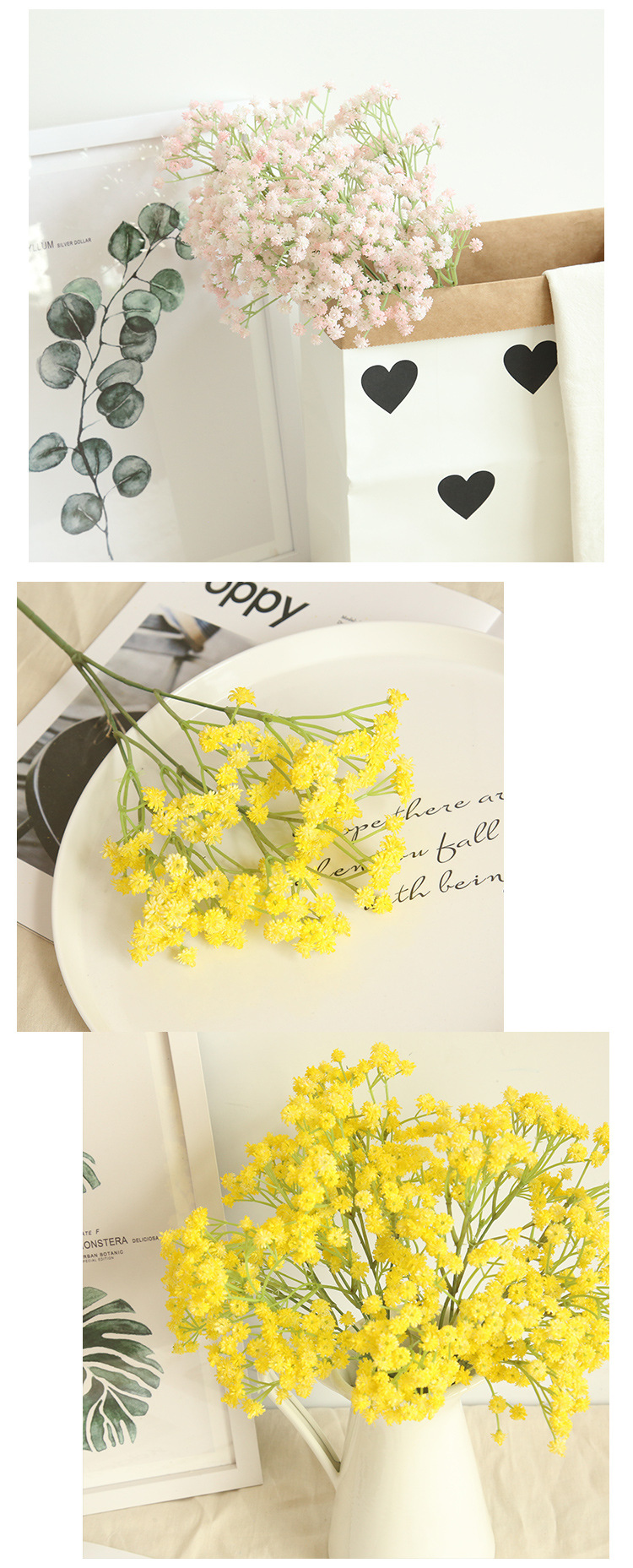 Soft rubber starry sky artificial flower manufacturer, home decoration, wedding hand-held bouquets, road guide flowers, wall artificial flowers MW53460 pic 9