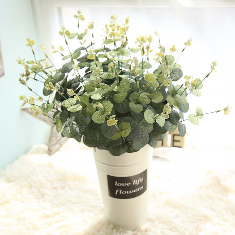 Money leaf eucalyptus with grass and flowers, antirrhinum, money string artificial flowers wholesale MW16301 Item Picture