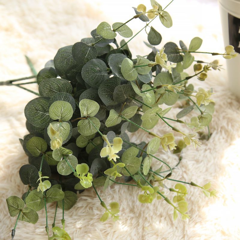 Money leaf eucalyptus with grass and flowers, antirrhinum, money string artificial flowers wholesale MW16301 Specification image