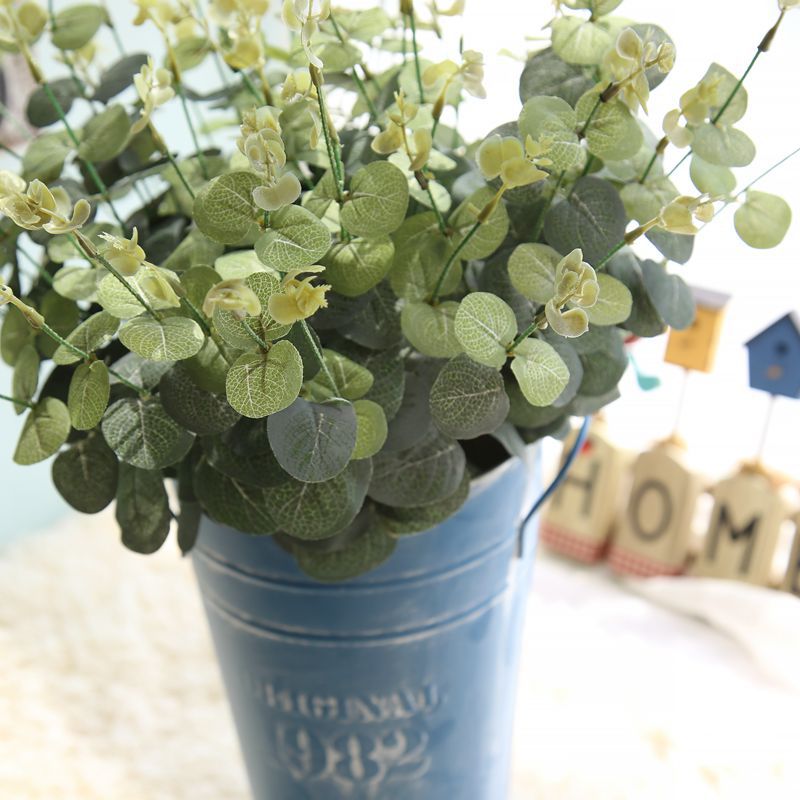 Money leaf eucalyptus with grass and flowers, antirrhinum, money string artificial flowers wholesale MW16301 details Picture