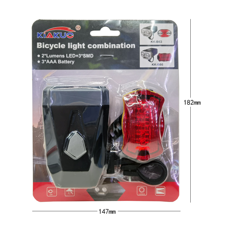 KK-B66 Bicycle headlight and Taillight set: Bicycle lighting, riding headlight and warning light