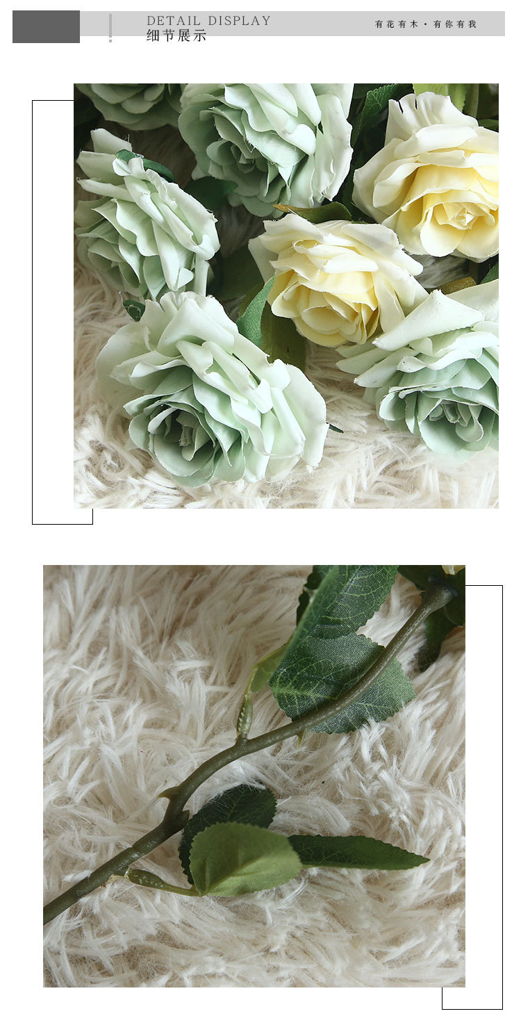 Artificial flower Mida rose plant bonsai wedding decoration INS style artificial flower wall rose MW69911 pic 15