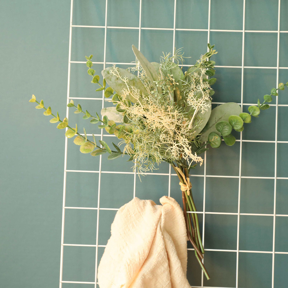 Grass water Perilla leaf artificial flower manufacturer artificial flower Green plant wholesale wedding decoration INS style cross-border YC1003 details Picture