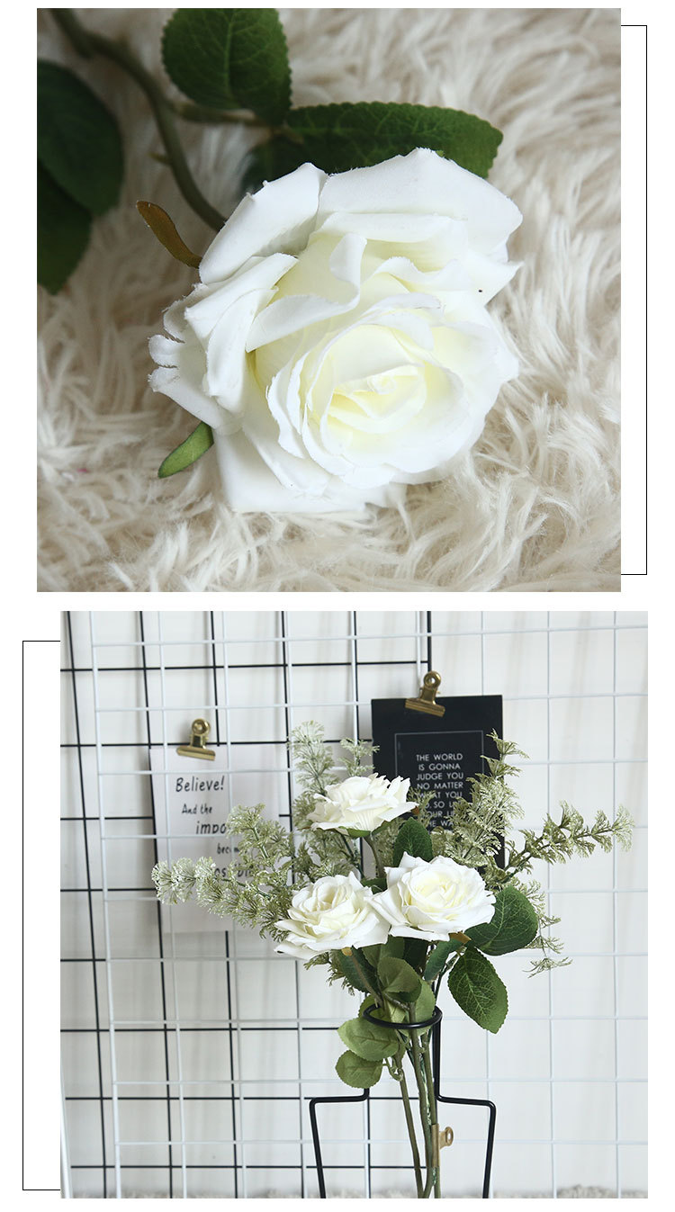 Artificial flower Mida rose plant bonsai wedding decoration INS style artificial flower wall rose MW69911 pic 5