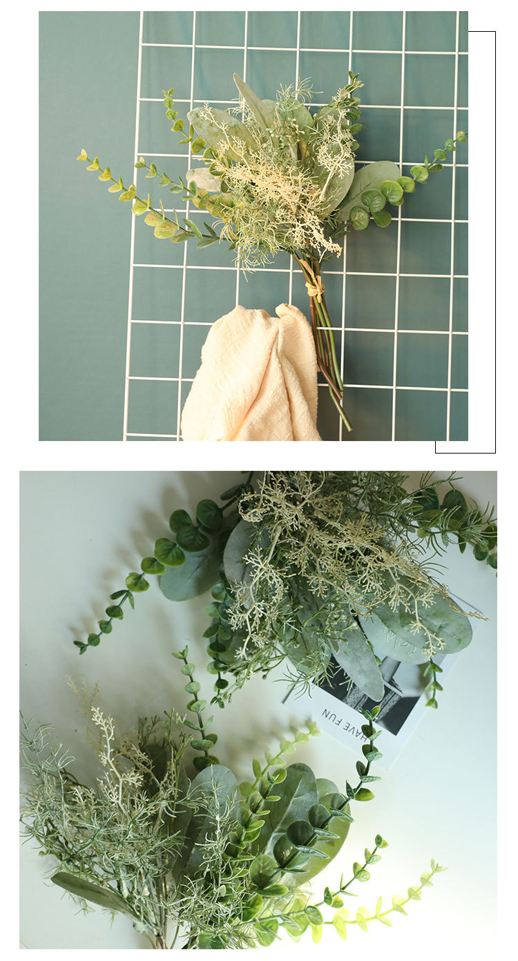 Grass water Perilla leaf artificial flower manufacturer artificial flower Green plant wholesale wedding decoration INS style cross-border YC1003 pic 5