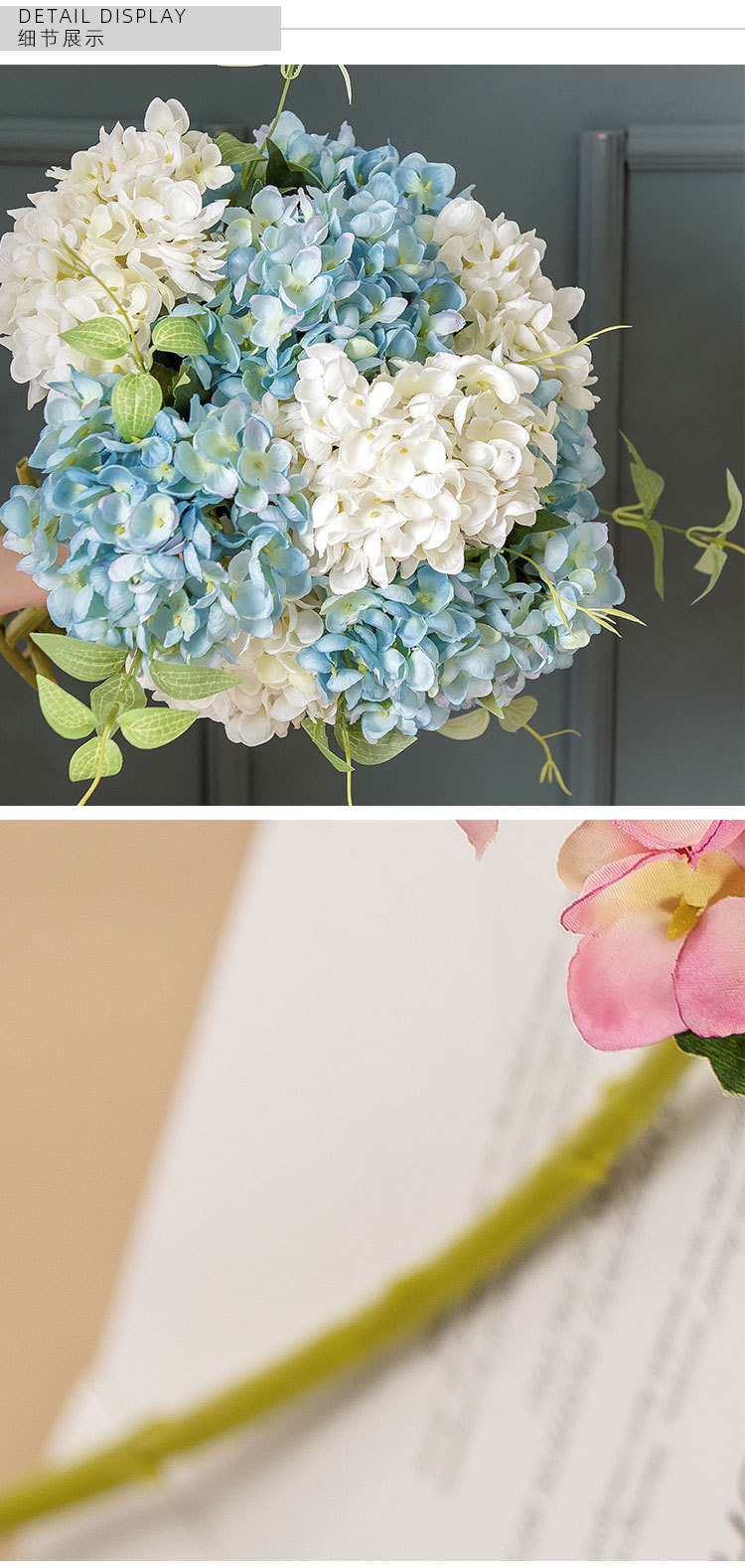 14 colors of artificial hydrangea, INS manufacturer, home decoration, wedding bouquet, road guide, flower wall, artificial flower MW52666 pic 10