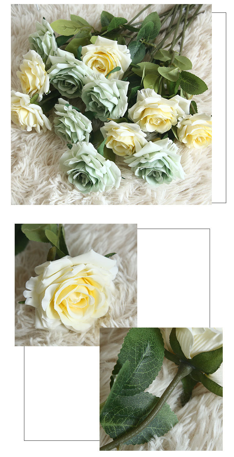 Artificial flower Mida rose plant bonsai wedding decoration INS style artificial flower wall rose MW69911 pic 6