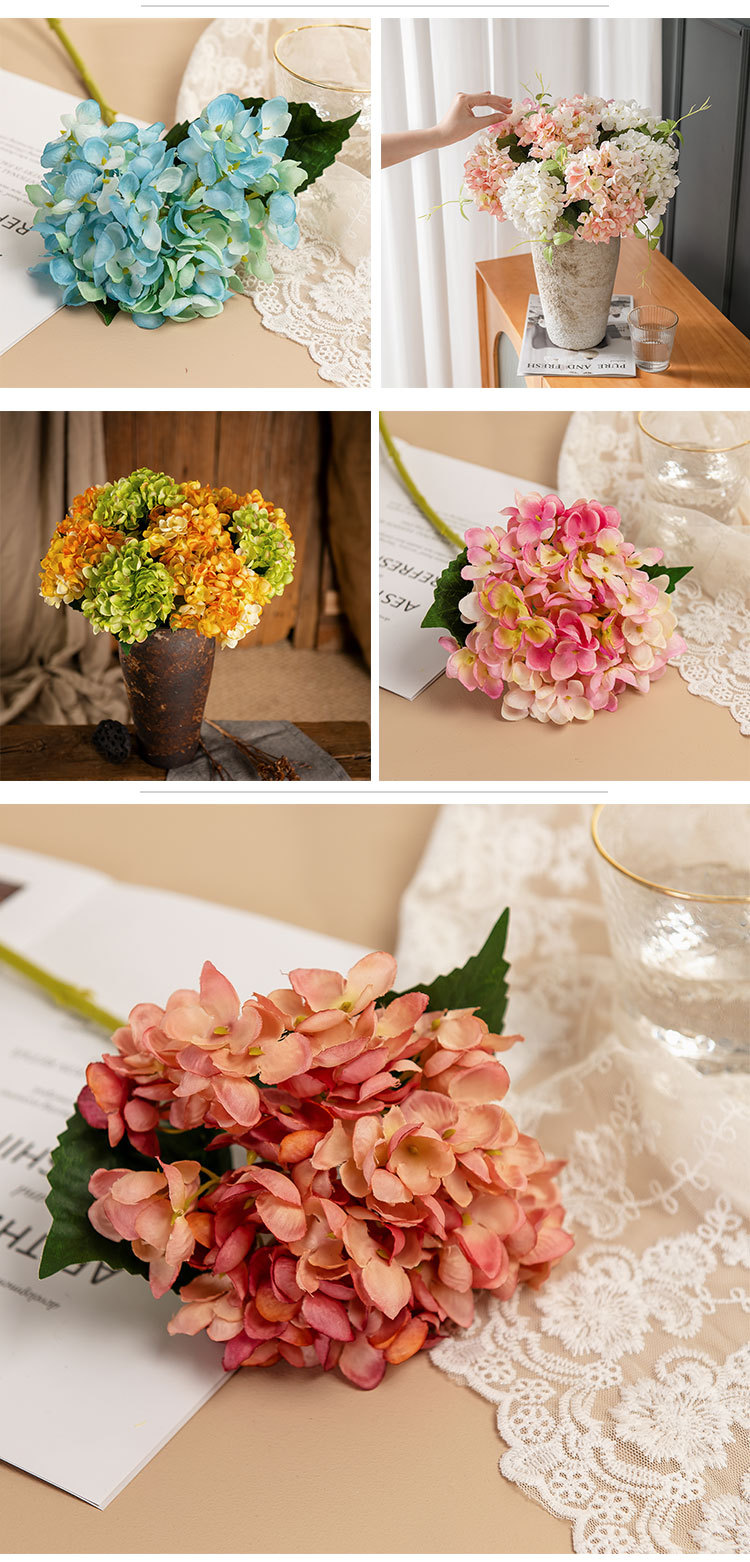 14 colors of artificial hydrangea, INS manufacturer, home decoration, wedding bouquet, road guide, flower wall, artificial flower MW52666 pic 7