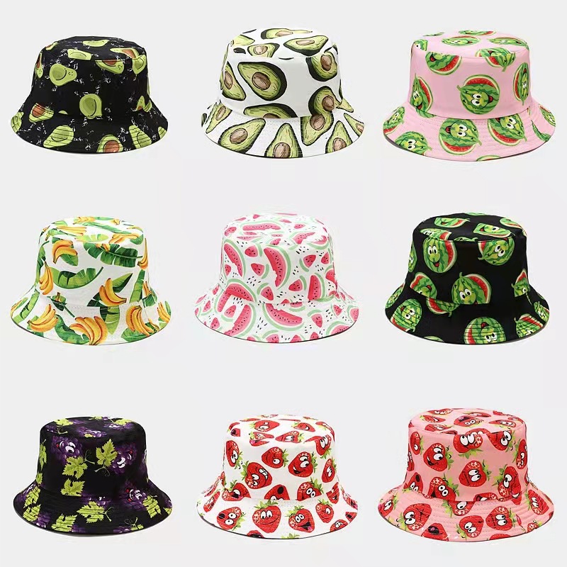 Digital printing fisherman hat women's double basin hat sand outdoor beach hat men's sunshade hat