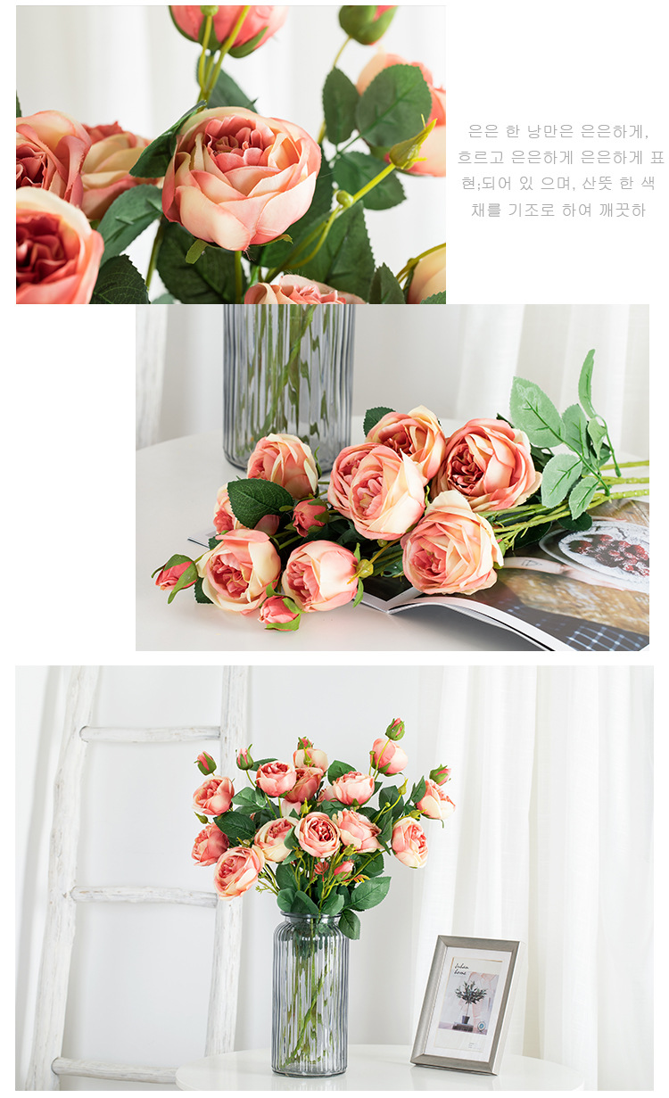 INS Core wrapped rose artificial flower manufacturer for home decoration, wedding, hand-held bouquets, road guide flowers, wall artificial flowers DY1-3249 pic 9