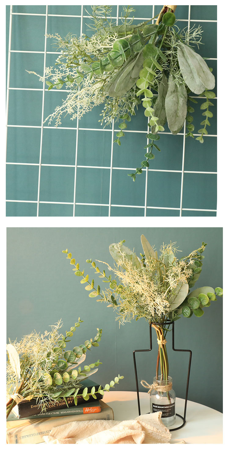 Grass water Perilla leaf artificial flower manufacturer artificial flower Green plant wholesale wedding decoration INS style cross-border YC1003 pic 6