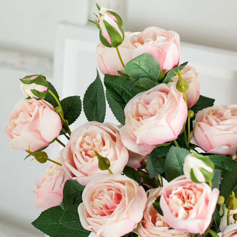 INS Core wrapped rose artificial flower manufacturer for home decoration, wedding, hand-held bouquets, road guide flowers, wall artificial flowers DY1-3249 Specification image