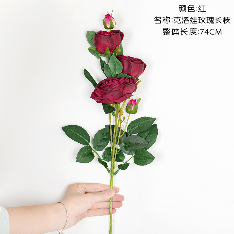 INS Core wrapped rose artificial flower manufacturer for home decoration, wedding, hand-held bouquets, road guide flowers, wall artificial flowers DY1-3249 Item Picture