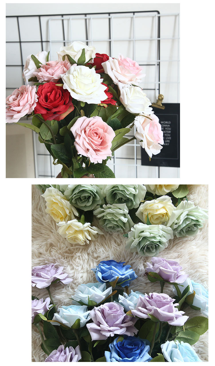 Artificial flower Mida rose plant bonsai wedding decoration INS style artificial flower wall rose MW69911 pic 13