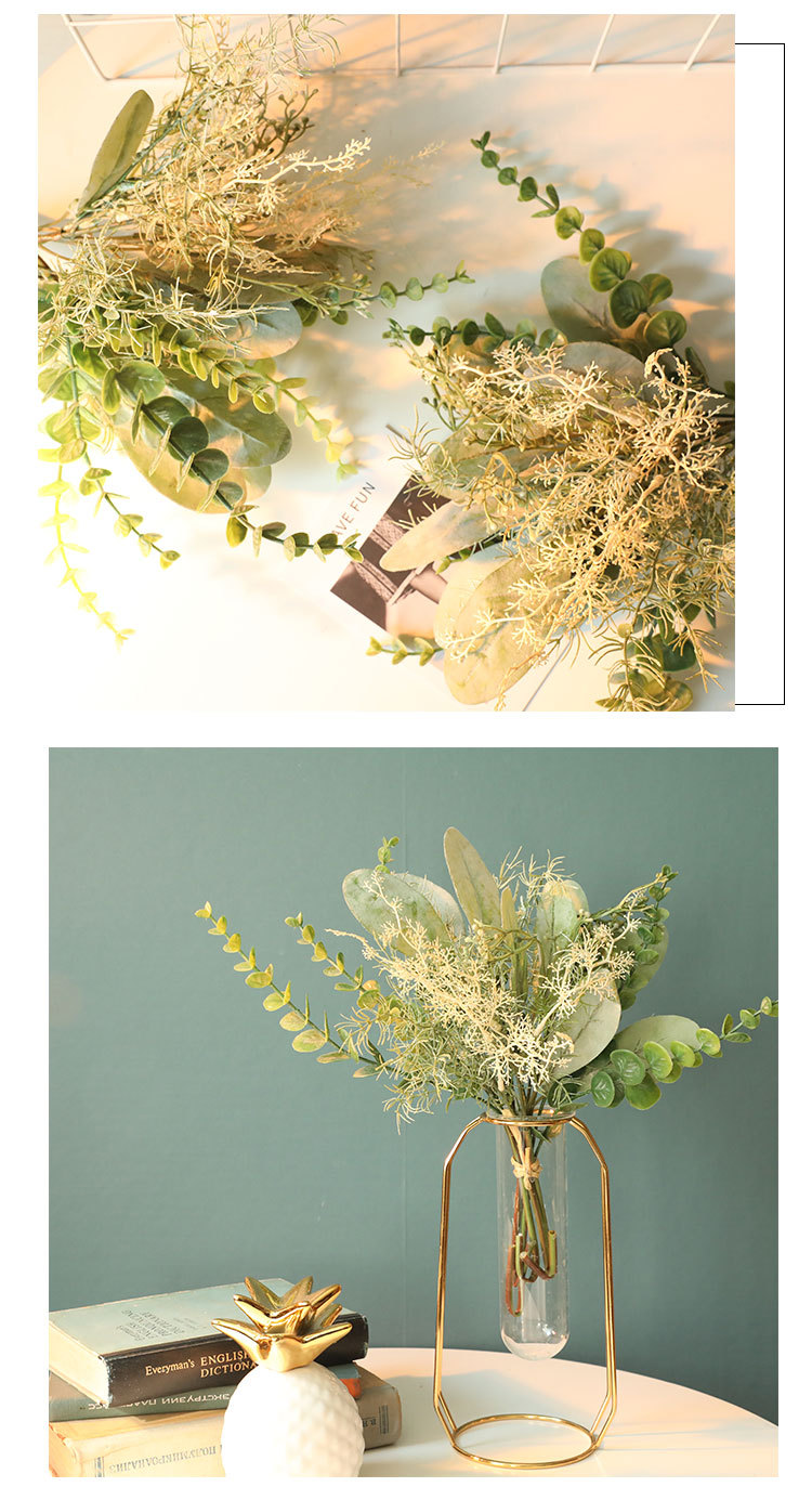 Grass water Perilla leaf artificial flower manufacturer artificial flower Green plant wholesale wedding decoration INS style cross-border YC1003 pic 8