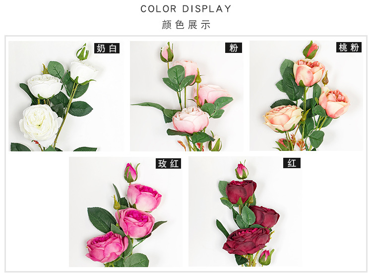 INS Core wrapped rose artificial flower manufacturer for home decoration, wedding, hand-held bouquets, road guide flowers, wall artificial flowers DY1-3249 pic 4