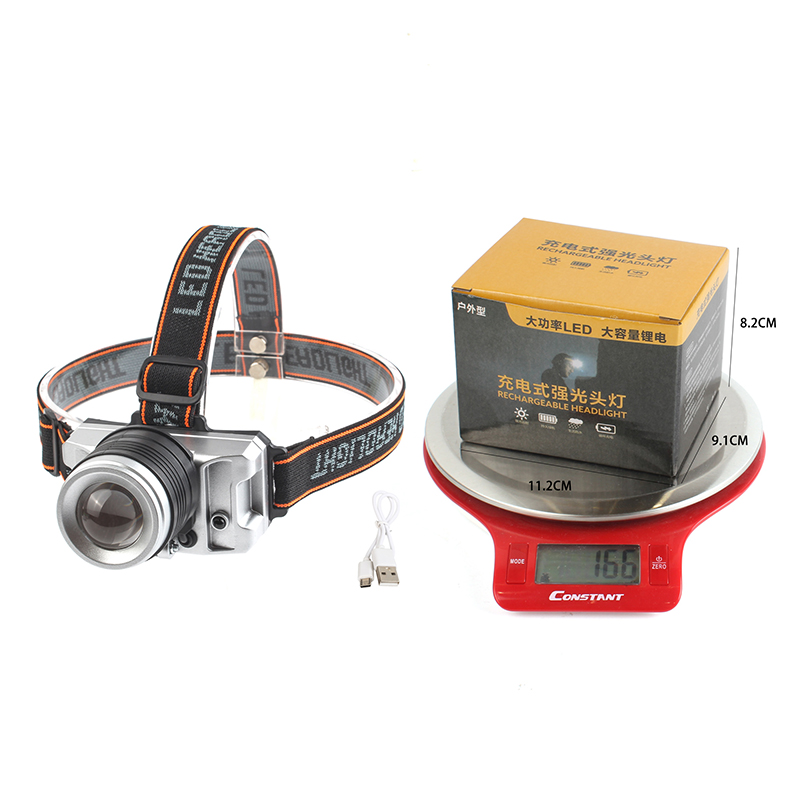 Cross-border USB charging sensor zoom headlamp led strong light charging ultra-bright head-mounted miner's lamp fishing night fishing headlamp Specification image