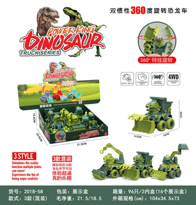 Dual-inertia 360° rotating dinosaur car thumbnail