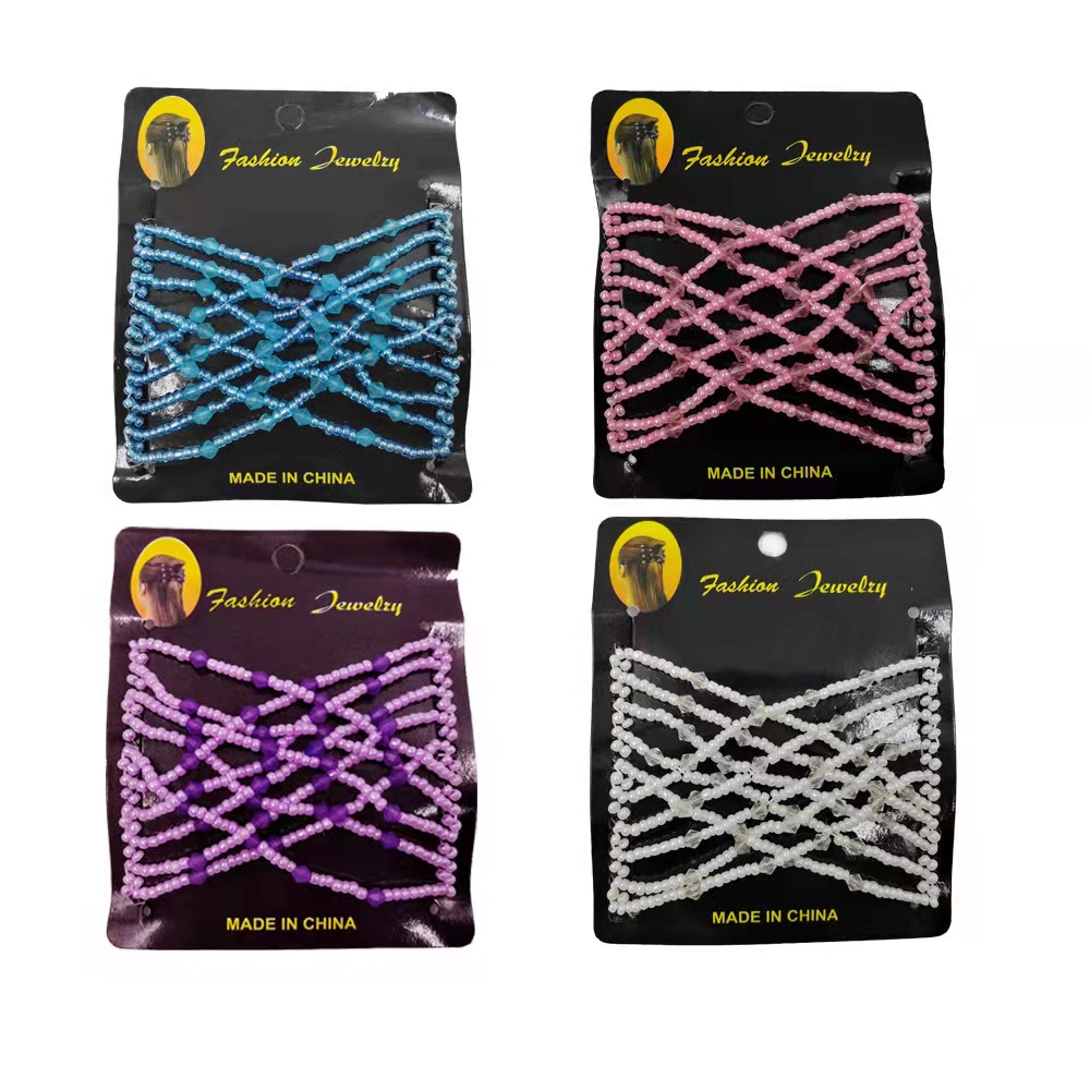 FLY1886 Korean version versatile Hair comb accessory, steel wire hair coil, beaded magic hair comb, style comb wholesale details Picture