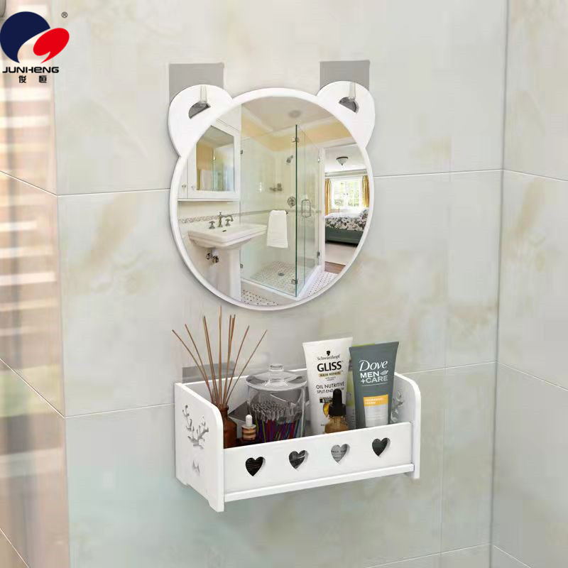 浴室壁挂带镜置物架/简约壁挂镜/免打孔壁挂镜产品图
