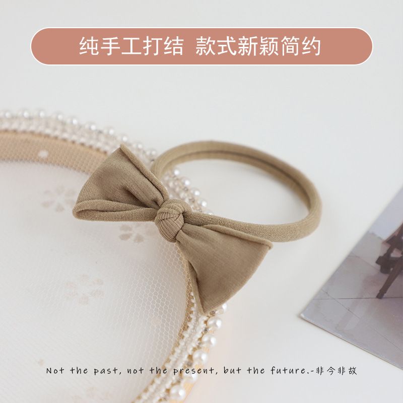 Bow leather cover headband New hair ponytail towel circle High elastic durable rubber band headband hair accessories Specification drawing